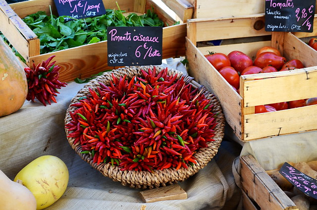 Chillies, Market, Forcalquier, Provence, France