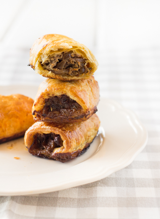 Beef & Caramelised Onion Sausage Rolls with Blue Cheese Dipping Sauce