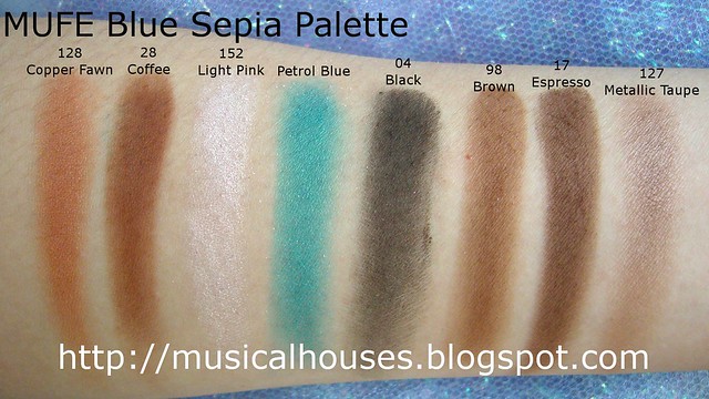 MUFE Blue Sepia Palette swatches