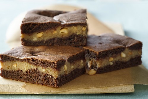 Peanut butter layered brownies