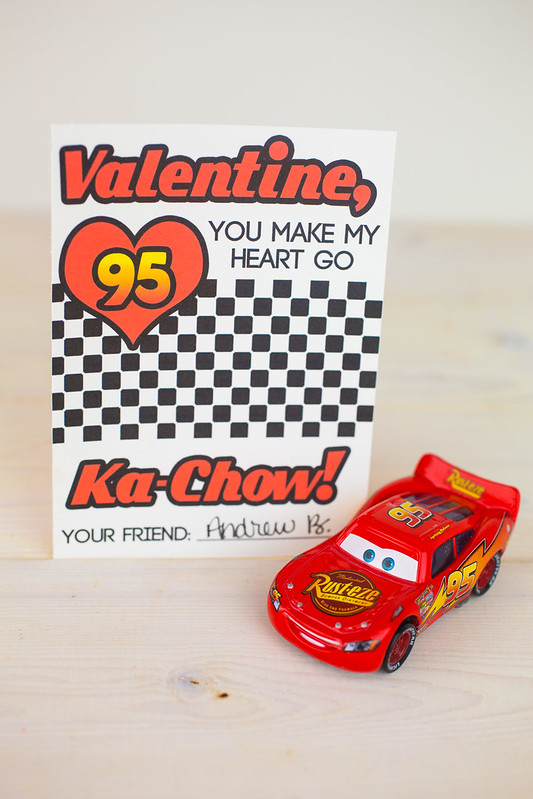 Printable Lightning McQueen Valentine Cards