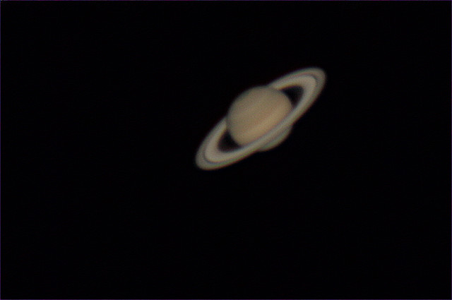 Saturn with its rings.