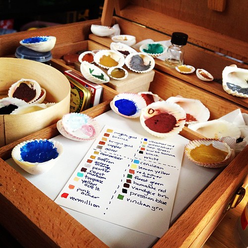 Today is about mixing pigments and making a reference sheet.