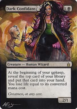 Dark Confidant Magic the Gathering altered art mtg magic card artwork Dark confidant artwork MTG cards collect card game