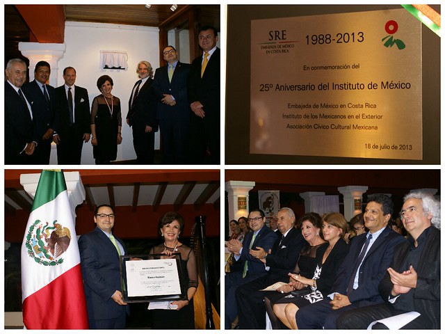 Entrega del Premio Ohtli a Blanca Guzmán en el marco del 25° Aniversario del Instituto de México en San José, Costa Rica.
