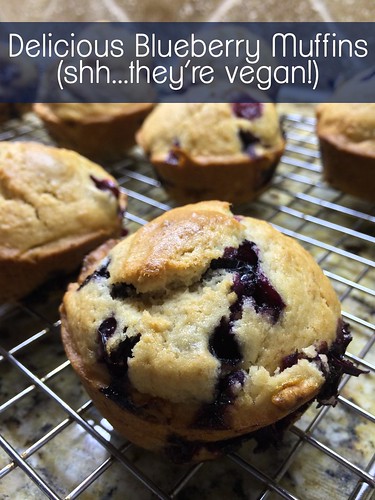 Delicious Vegan Blueberry Muffins on Chris and Krista at www.chrisandkrista.org adapted from Bakerita