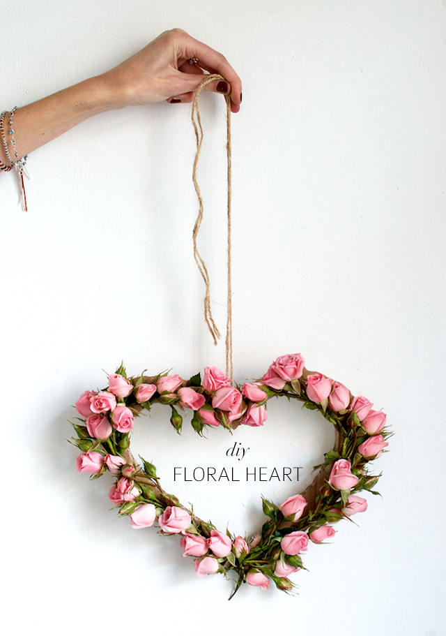 How to make a floral heart by A Pair and A Spare