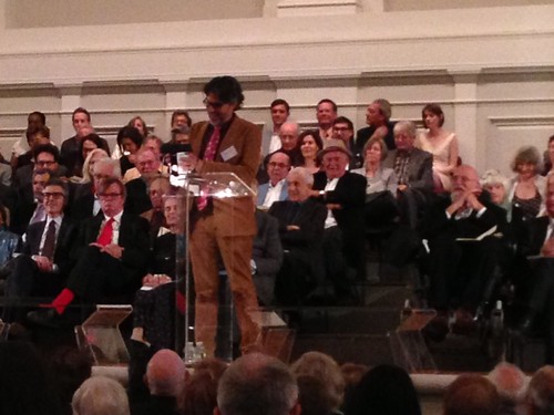 Michael Chabon, delivering the Blasford Lecture, American Academy of Arts & Letters