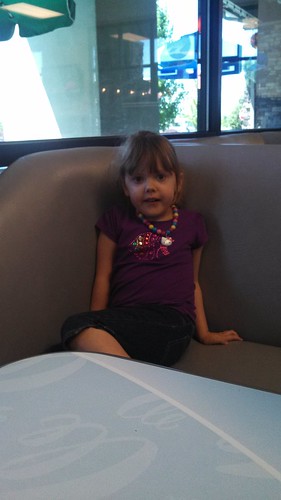 Lily at the frozen yogurt place