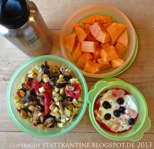 Stattkantine 18. Juni 2013 - Ofengemüse-Salat, Honigmelone, Joghurt mit Amarena