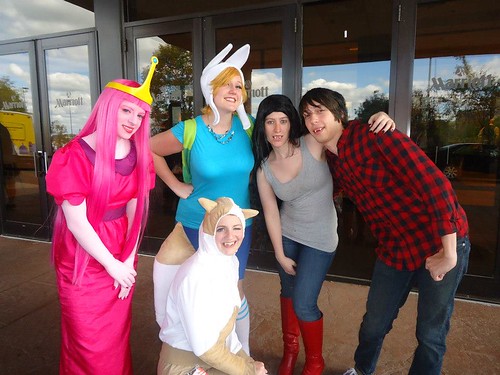 A group is dressed up as the characters from Adventuretime