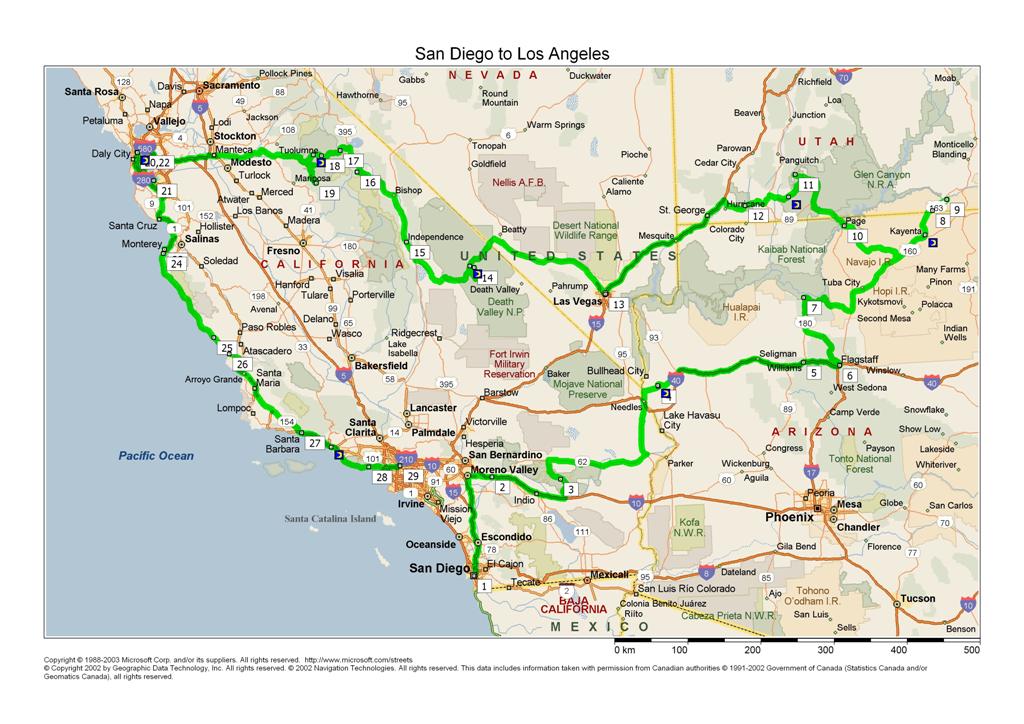 Mapa de la Ruta y Varios - RUTA POR LA COSTA OESTE DE ESTADOS UNIDOS, UN VIAJE DE PELICULA (1)