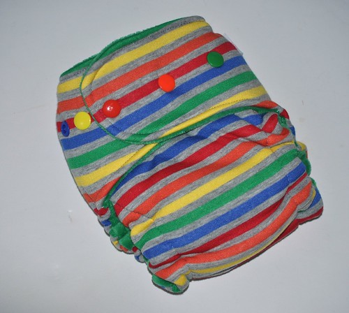 Bumstoppers MiniBum  Hybird Fitted Rainbow After the Storm Cotton Velour 