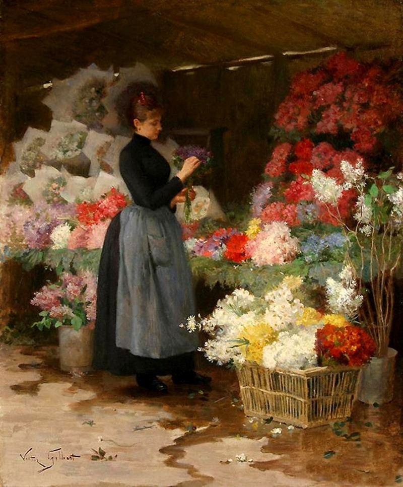 The Flower Market by Victor Gabriel Gilbert