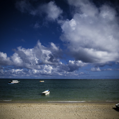 Mibaru Beach with Boats, Okinawa