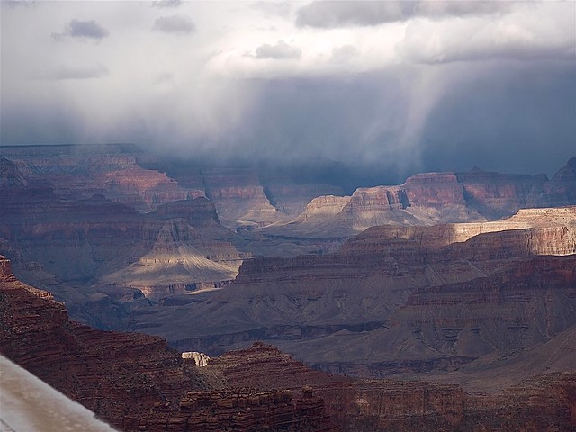 Sunlight and storms at the Grand Canyon