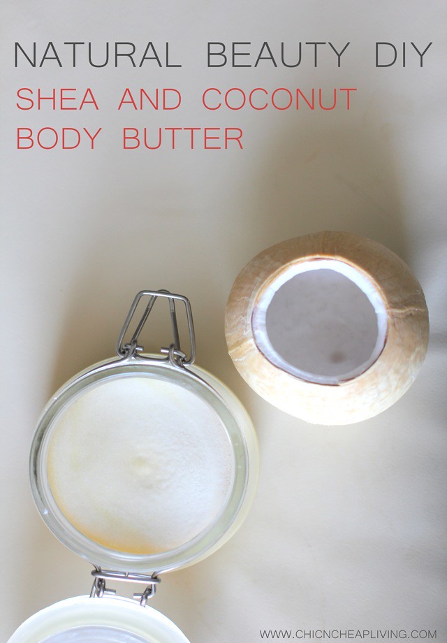 Shea and coconut body butter with coconut by Chic n Cheap Living