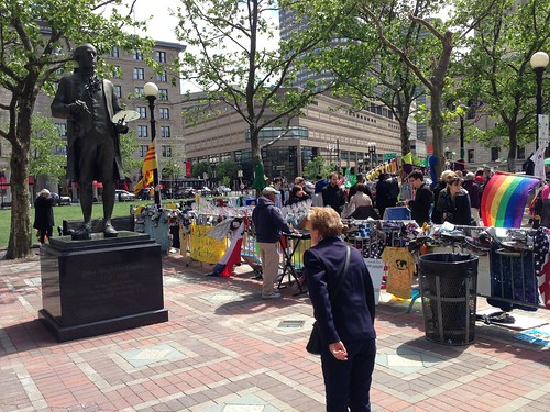 Boston Marathon attack memorial, next to Copley Statue