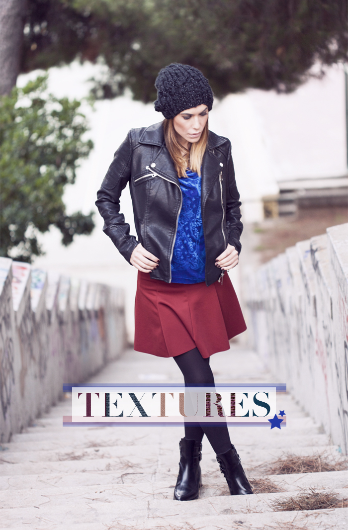 street style barbara crespo textures fashion blogger zara leather jacket skirt eleven paris shirt outfit