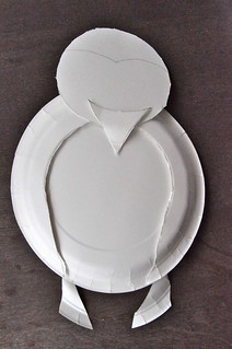 Paper plate penguin in progress