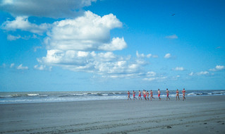 Jogging Lifeguards at Folly Beach