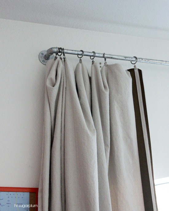 Hi Sugarplum | DIY Galvanized Pipe Curtain Rod