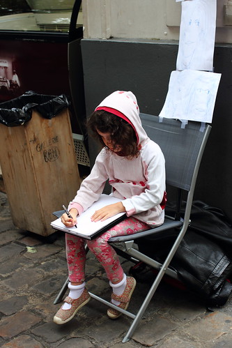 Young artist at work at Montmartre, Paris