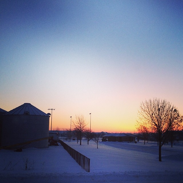 Pre-run #sunrise #snow #prairie