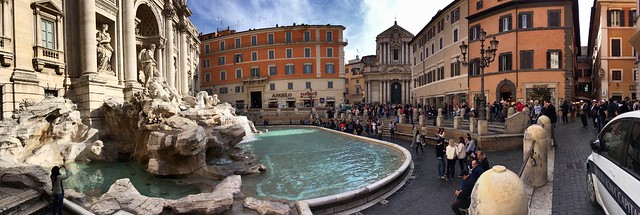 Panorama at the Trevi Fountain