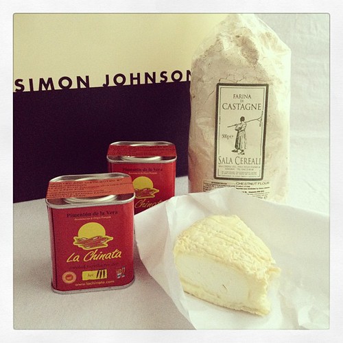 #latergram of my spoils from a Simon Johnson outing last weekend - holy goat cheese, hot and bitter-sweet paprika, chestnut flour
