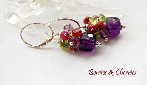 Berries & Cherries Earrings by gemwaithnia