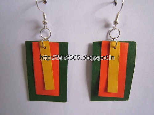 Handmade Jewelry - Paper Square Piece Earrings (4) by fah2305