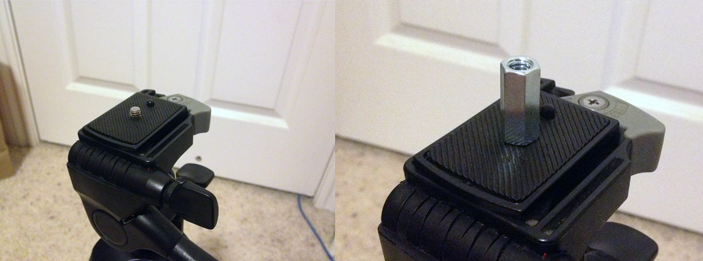 Tripod with 1/4 20 coupling before and after