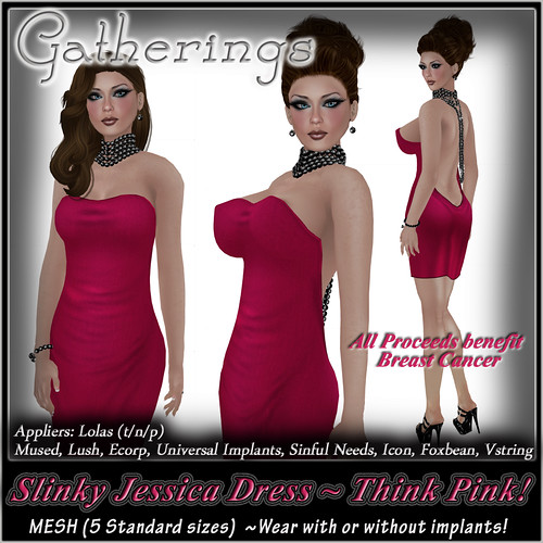 Mesh Slinky Jessica Dress Think Pink by Stacia Zabaleta