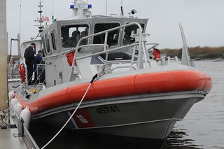 A 45-foot Response Boat-Medium sits at the Coast Guard Station Brunswick, Ga., pier Tuesday, Jan. 28, 2014. The RB-M, with its state-of-the-art technology and enhanced capabilities, is replacing the 1970's-era 41-foot Utility Boat. U.S. Coast Guard photo by Petty Officer 3rd Class Anthony L. Soto.