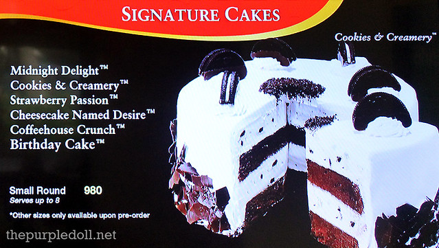 Cold Stone Creamery Serendra Menu Signature Cakes