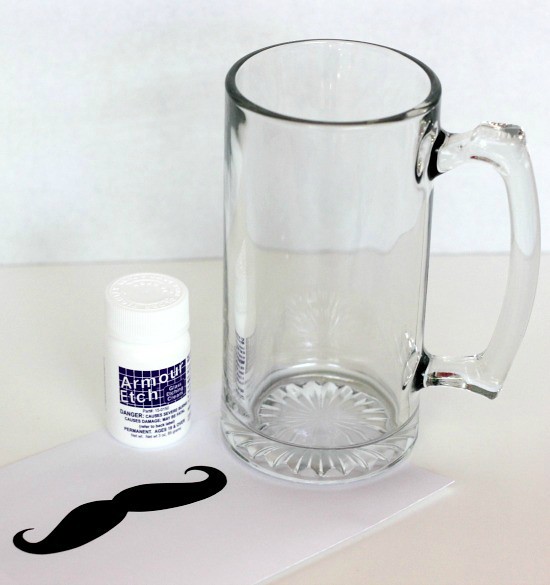 Hi Sugarplum | DIY Mustache Etched Beer Mug