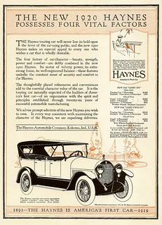 1920 Haynes automobile ad
