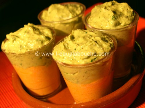 Verrines à la Crème d'Avocat et de Poivron © Ana Luthi Tous droits réservés