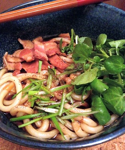 Smoky Bacon and Watercress Noodles