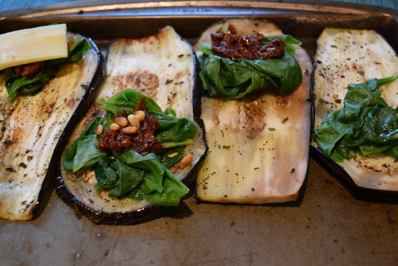 eggplant wraps with sun dried tomatoes and pine nuts | things i made today