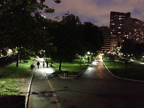 Boston Common at night