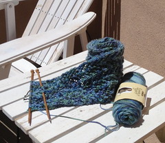 Knitting outside in the Sun