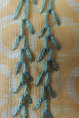 Feather stitch detail