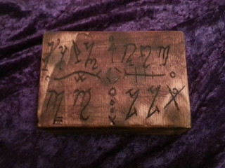 HD box 2 top view with Witch Theban script