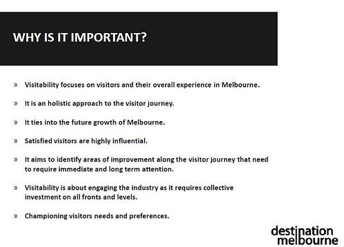 Visitability, from a Destination Melbourne presentation