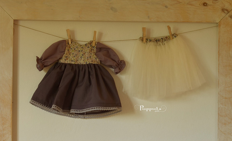 Dress with tulle  underskirt for a 15 inch doll