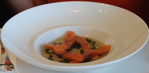 Guy Savoy Singapore's Salmon - Cold Seared over Dry Ice