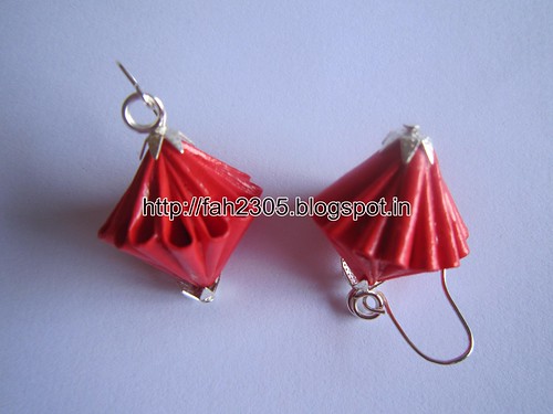 Handmade Jewelry - Origami Unit Diamond Paper Earrings (3) by fah2305