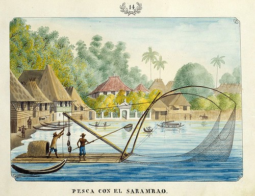 009-PESCA CON EL SARAMBAO-Vistas de las Yslas Filipinas y Trages…1847-J.H. Lozano- Biblioteca Digital Hispánica